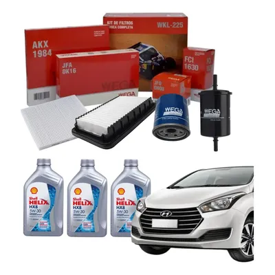 Kit Troca Oleo Shell + Filtros Hb20/hb20s 1.0 2012-2022